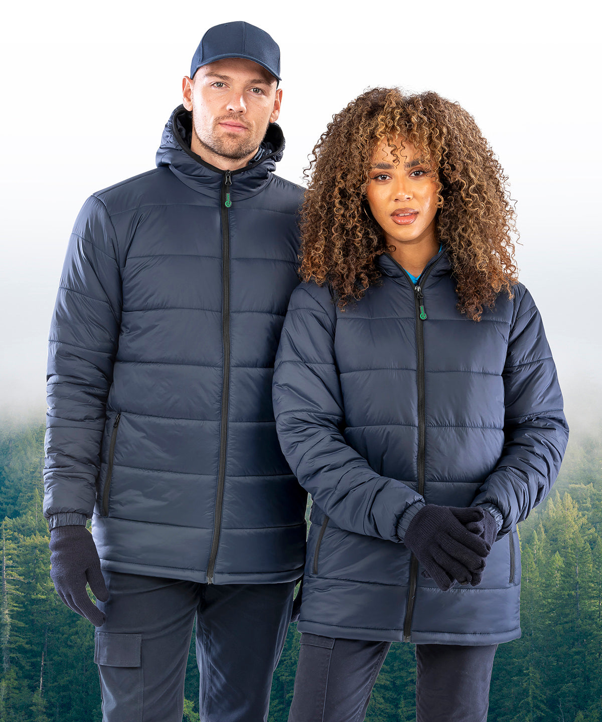 Result Recycled hooded padded parka R910X - Black