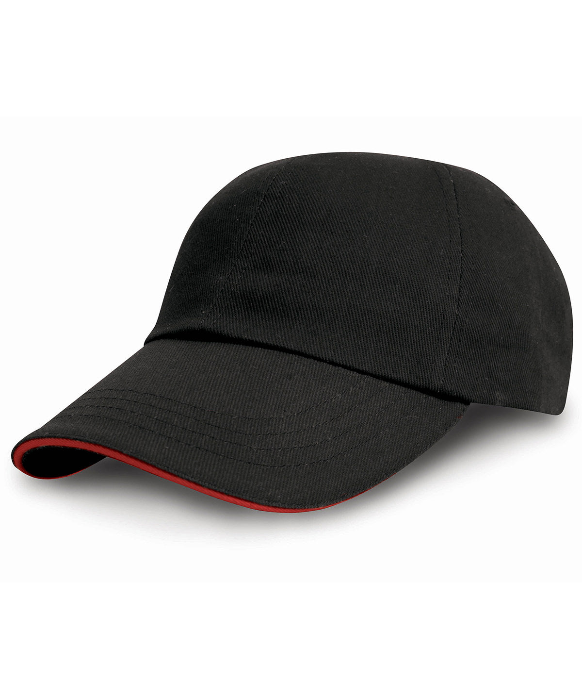 Result Heavy cotton drill pro-style with sandwich peak RC10P - Black/Red