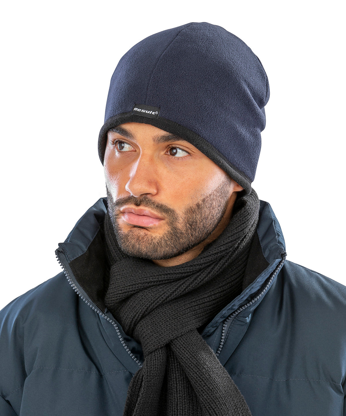 Result Reversible microfleece bob hat RC142 - Navy/Black