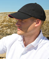 Result Low-profile heavy brushed cotton cap with sandwich peak RC24P - Black/Red