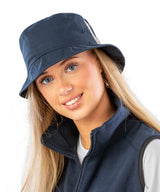 Result Deluxe washed cotton bucket hat with side mesh panels RC45X - Natural