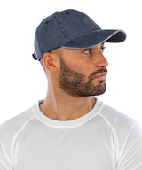 Result Washed fine line cotton cap with sandwich peak RC54X - Navy/Putty