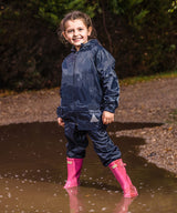 Result Junior waterproof jacket and trouser set RE95J - Navy