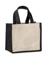 Nutshell - Jute canvas panel shopper - front view