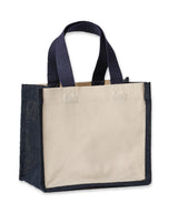 Nutshell - Jute canvas panel shopper - front view