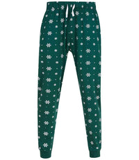 Bottle Green/White Snowflakes