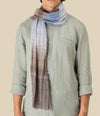 Spasso Brown Double Striped Scarf SP147 - Brown Check