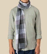 Spasso Greenish Check Scarf SP149 - Green Shadow Check