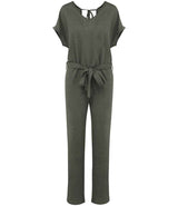 Spasso Ladies Short Sleeve Linen Knit Jumpsuit SP5004