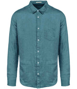 Spasso Long Sleeve Linen Shirt SP504 - Adriatic Blue