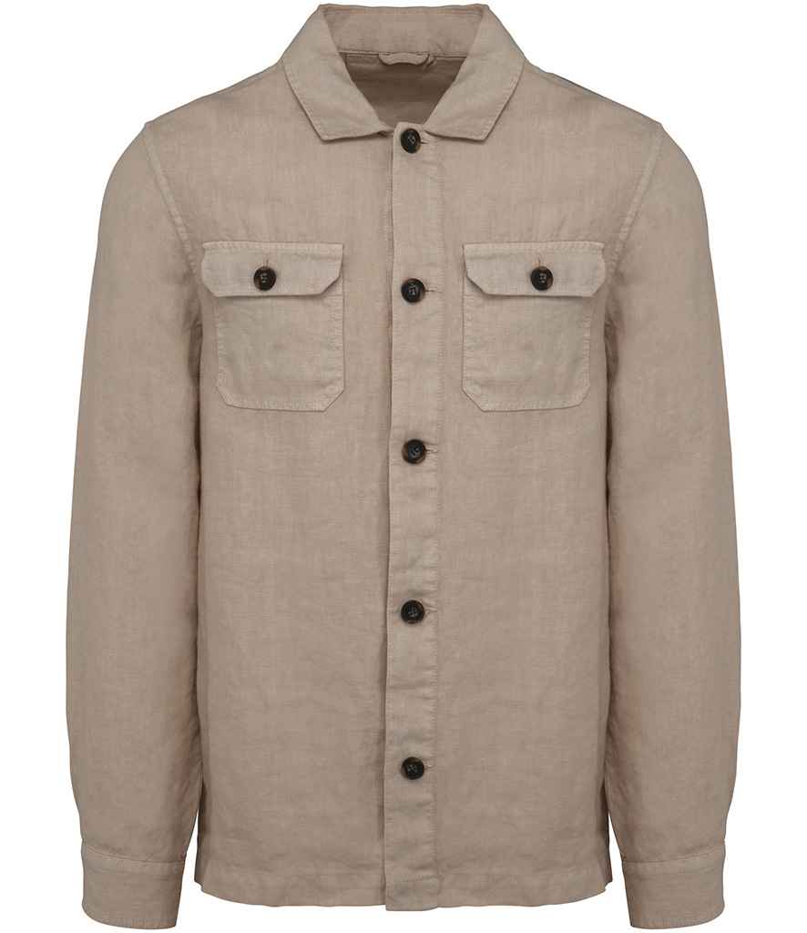 Spasso Linen Washed Overshirt SP516 - Washed Linen Sand