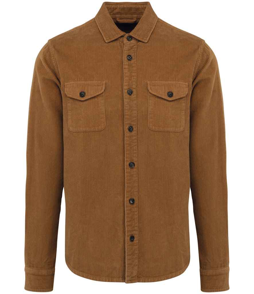 Spasso Faded Corduroy Overshirt SP519 - Washed Brown Sugar