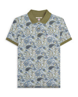 Lambretta Paisley Brand Polo SS0031 - Khaki/Navy