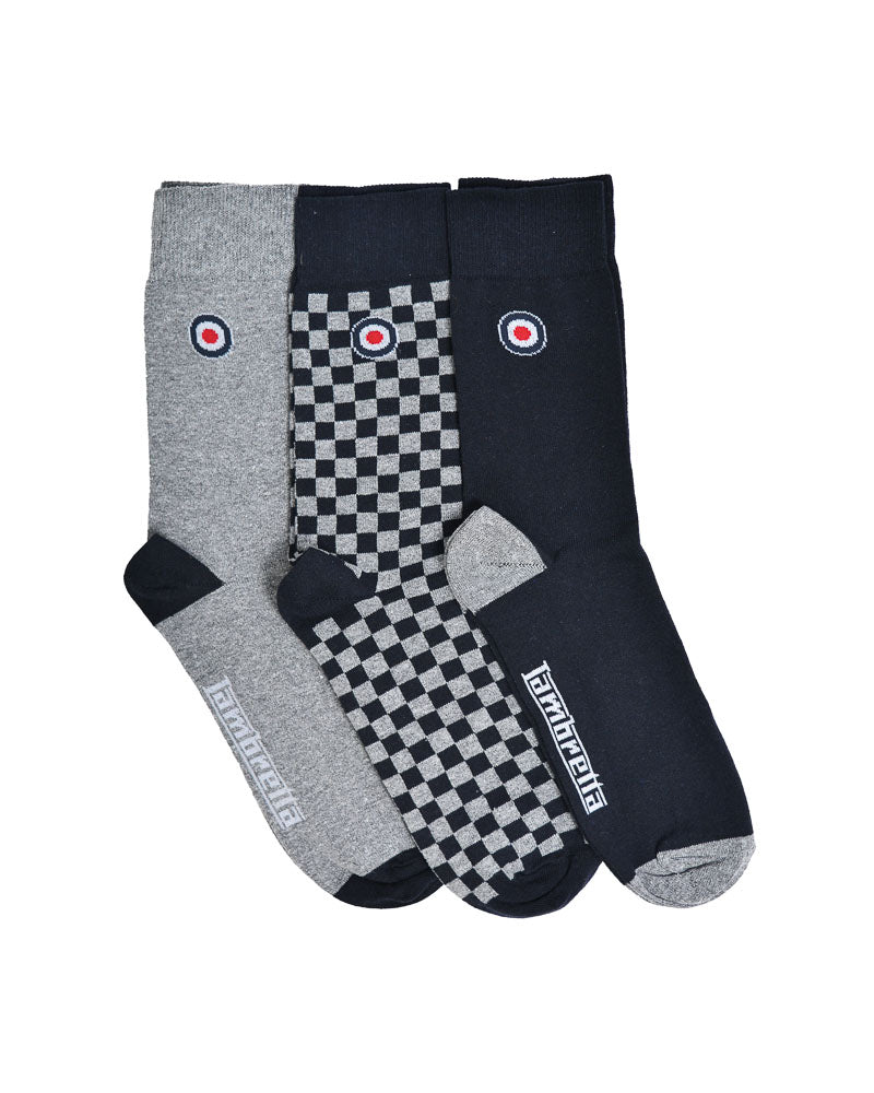 Lambretta 3 Pack Checker Sock SS1560