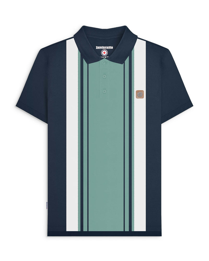 Lambretta Classic Polo SS4025 - Navy/Smoke Blue