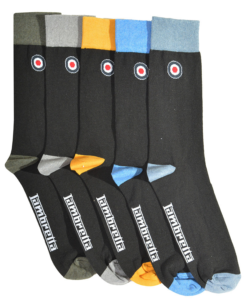 Lambretta 5 Pack Contrast Sock SS8153
