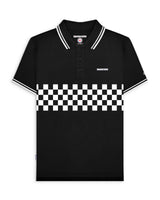 Lambretta Two Tone Tipped Polo SS9107 - Black/White