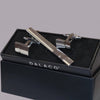 Shiny & Matt Centre Line Cufflink & Tie Slide Set by Dalaco