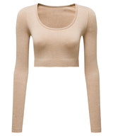 TriDri Women's TriDri ribbed seamless 3D fit" crop top" TR224 - front view
