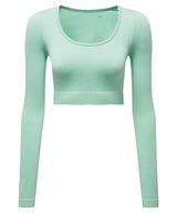 TriDri Women's TriDri ribbed seamless 3D fit" crop top" TR224 - front view