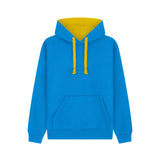 Cotton Ridge - Eclipse Premium Contrast Hoodie - Turquoise / Yellow