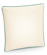 Westford Mill Fairtrade Cotton Piped Cushion Cover W355 - Natural/ Sage Green