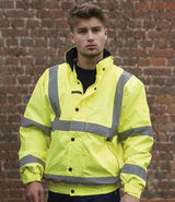 Warrior Hi-Vis Fleece Lined Bomber Jacket WR006