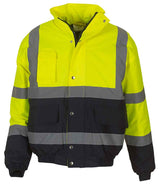 Yoko Hi-Vis Two Tone Bomber Jacket YK201 - front view