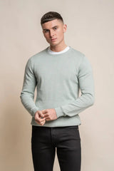 KN101 Crewneck Jumper - Almond Green