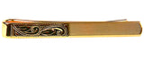 Half Engraved Design Gold Plated Tie Slide by Dalaco