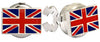 Button Cover Union Jack Rhodium Plated by Dalaco