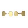 Rectangle Cut Corners Chain Link Gold Plated Cufflinks by Dalaco