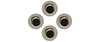 Set of 4 – Black Round Rhodium Dress Studs by Dalaco