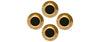 Set of 4 – Black Round Acrylic Gold Plated Dress Studs by Dalaco