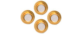 Set of 4 – White Round Acrylic Gold Plated Dress Studs by Dalaco