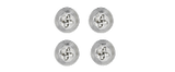 Rhodium plate Knot Dress studs – Set of 4 by Dalaco