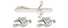 Treble Clef Cufflink & Tie Slide Set rhodium plated by Dalaco