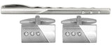 Brushed & Shiny Rhodium with 3 Crystals Cufflink and Tie Slide Set by Dalaco