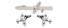 Spitfire Rhodium Plated Cufflink & Tie Slide Set by Dalaco