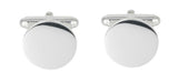 Plain Round Sterling Silver Hallmarked Cufflinks by Dalaco