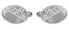 Half Engraved Oval Sterling Silver Cufflinks by Dalaco