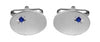 Sapphire Star Set Oval Hallmark Sterling Silver Cufflinks by Dalaco