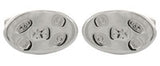 Spread Hallmark Oval Sterling Silver Cufflinks by Dalaco