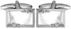 Rectangle Engraved Edge Hallmarked Sterling Silver Cufflinks by Dalaco