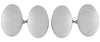 Plain Double Oval Hallmarked 925 Sterling Silver Cufflinks with Chain Link Fitting. by Dalaco