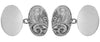 Large Oval Engraved & Plain Double Hallmarked Sterling Silver Cufflinks by Dalaco