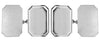 Lined Edge Rectangle Cut Corner Sterling Silver Cufflinks by Dalaco