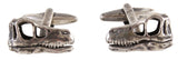 Dinosaur 2 Cufflinks – Burnished Rhodium Cut-Out Dinosaur Skull Cufflinks by Dalaco