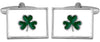 Irish Shamrock Rhodium plated Cufflinks by Dalaco