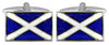 Scottish Flag Rhodium Plated Cufflinks by Dalaco